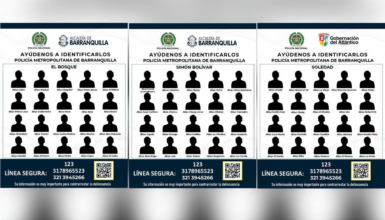 Las siluetas de los presuntos delincuentes.