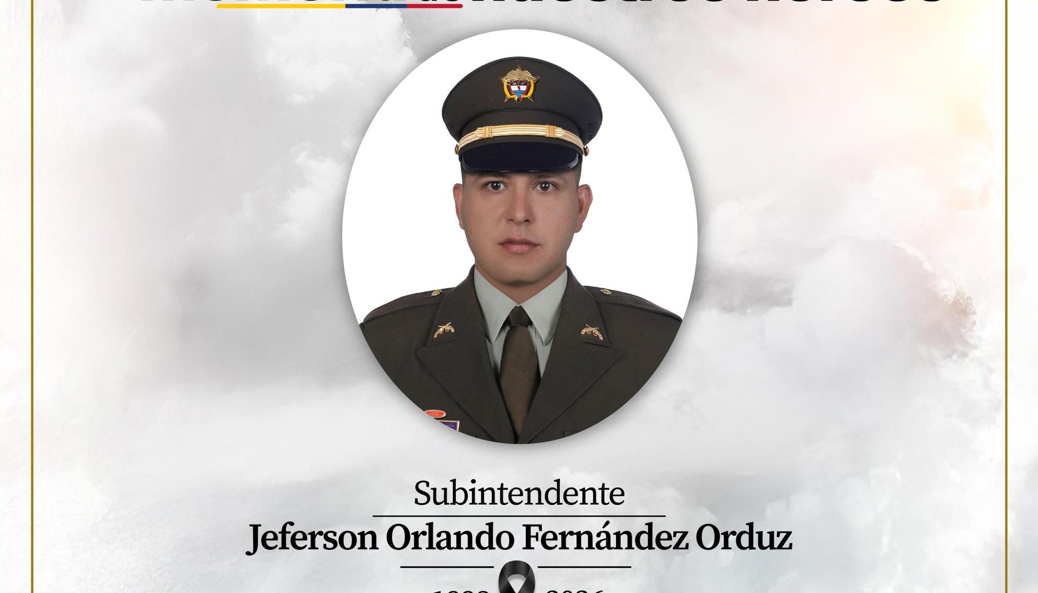 Subintendente Jeferson Orlando Fernández Orduz.