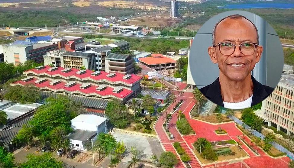 Universidad del Atlántico y el rector encargado Rafael Castillo (círculo).