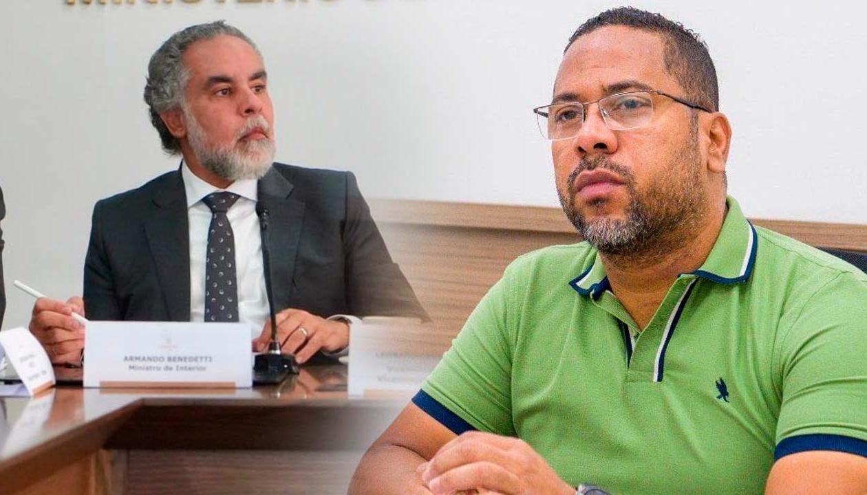 Armando Benedetti, ministro del Interior, y Leyton Barrios, exrector de la Uniatlántico.