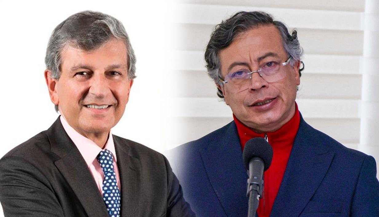 Juan Martin Caicedo, presidente de la CCI, y Gustavo Petro, presidente de la República.