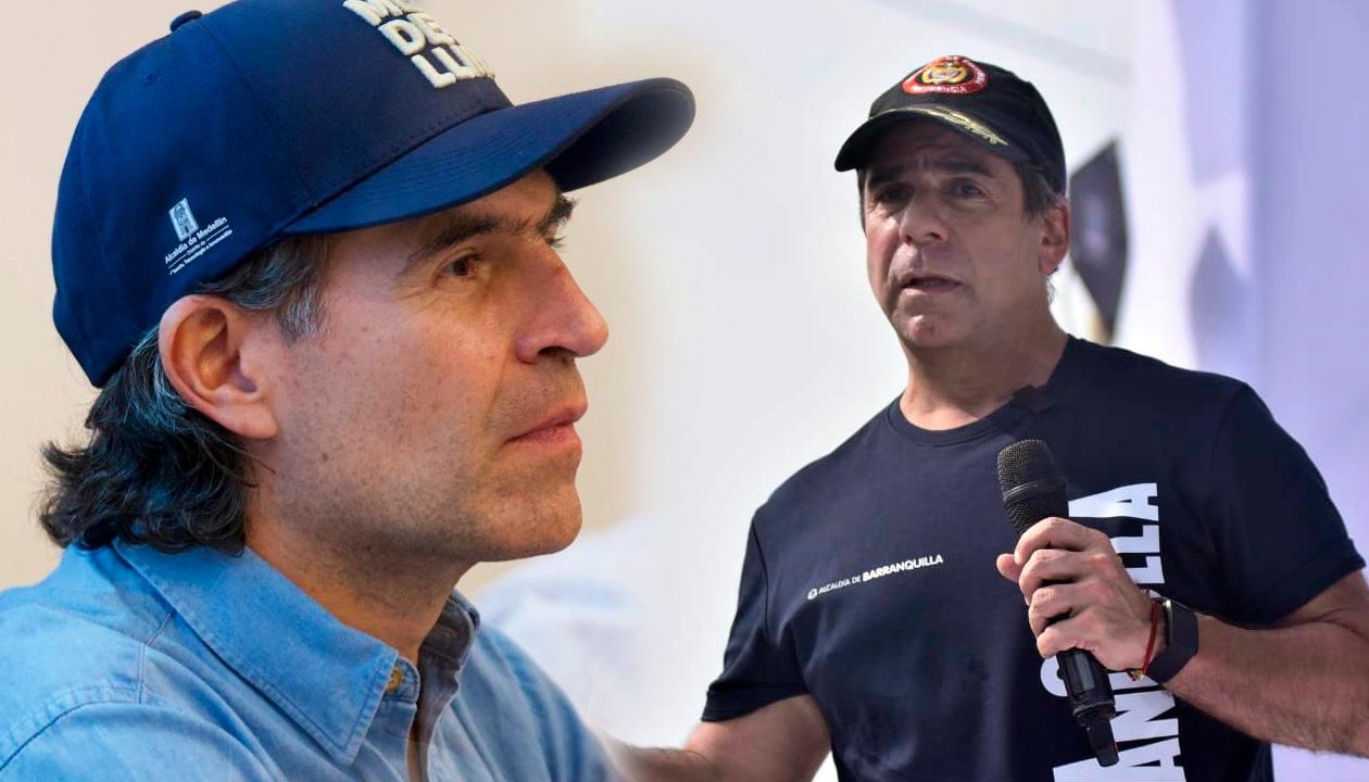 Federico Gutiérrez y Alejandro Char, alcaldes de Medellín y Barranquilla, respectivamente. 
