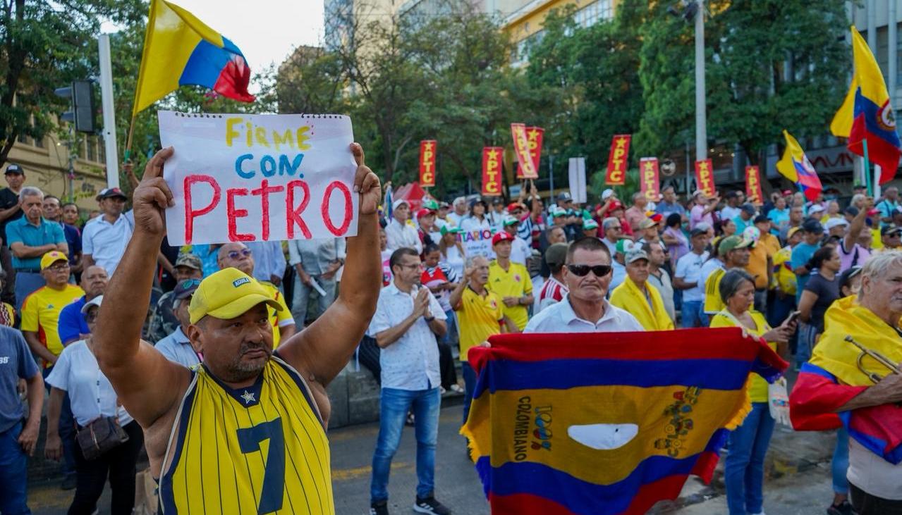 Los manifestantes expresaron su respaldo al presidente Gustavo Petro.