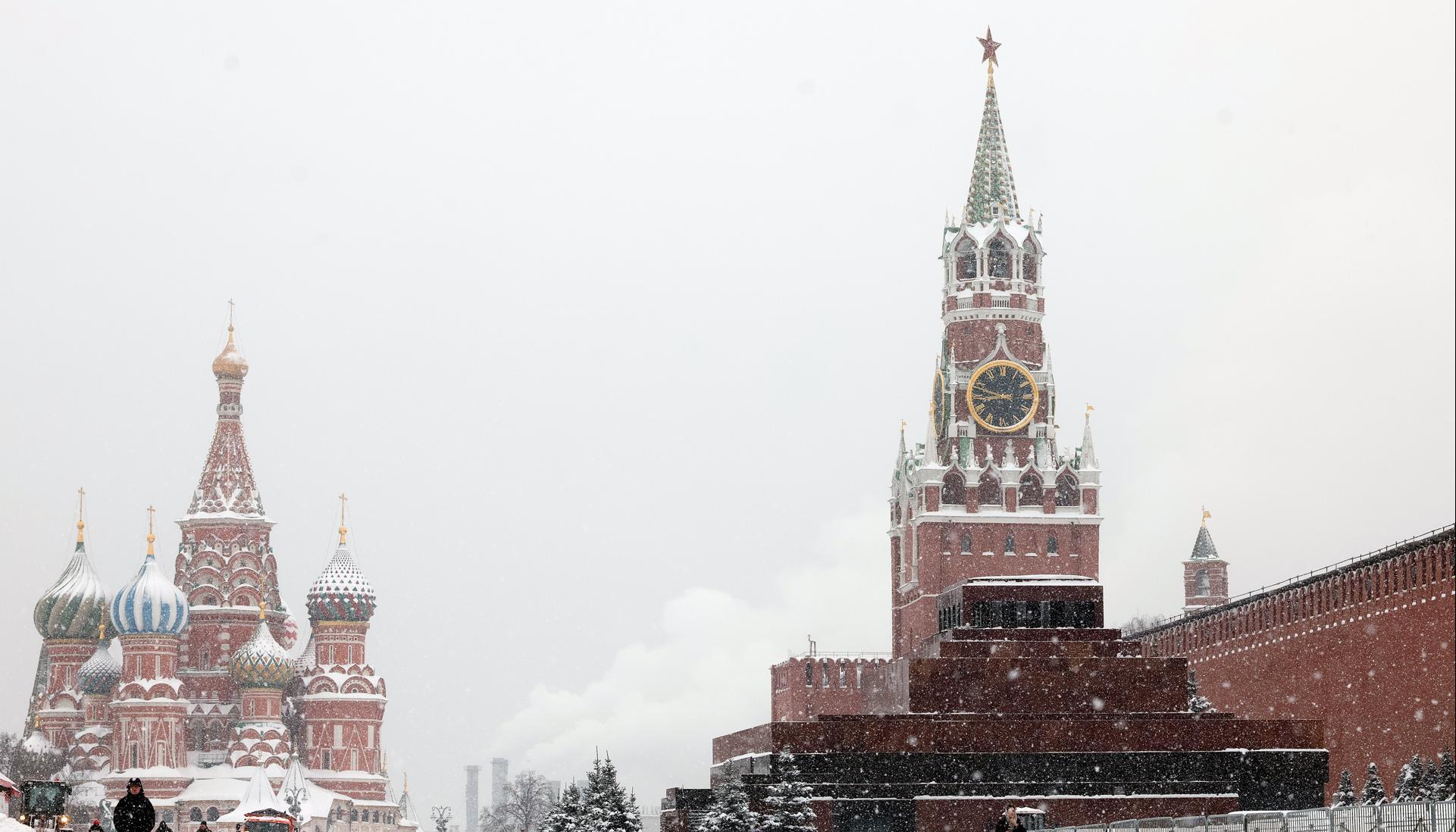 Nieve en Moscú, Rusia.