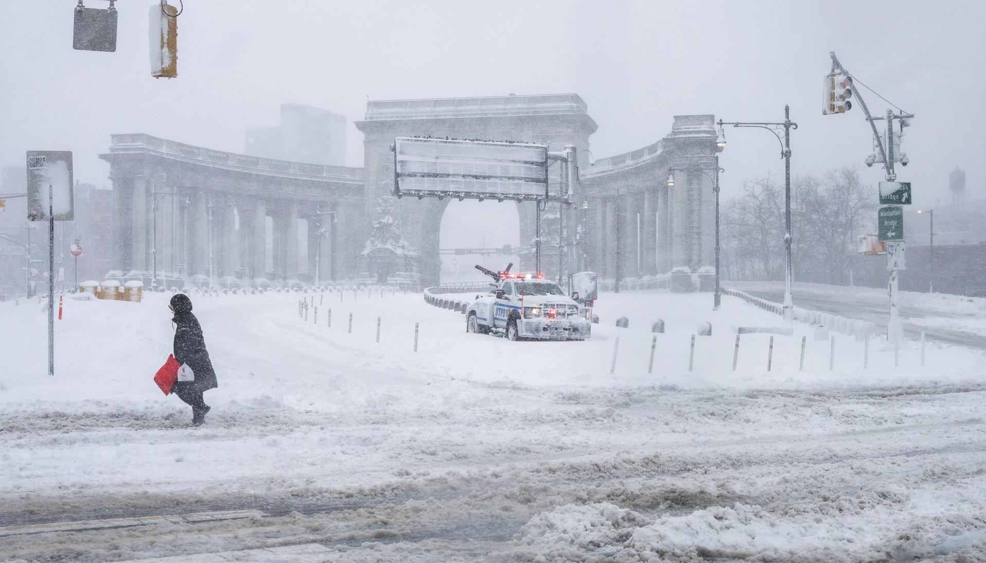Tormenta de nieve en Nueva York.