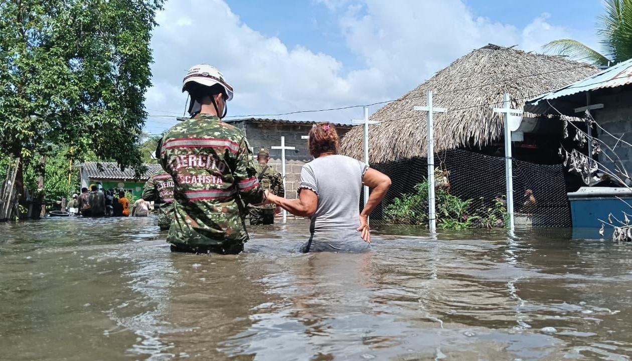 Atención a damnificados en Córdoba.