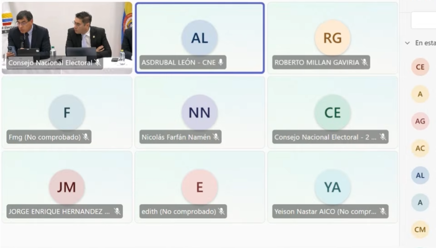 Audiencia del Consejo Nacional Electoral.