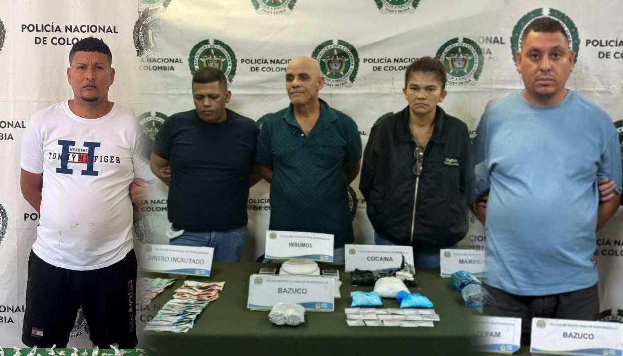 Capturados por la Policía Metropolitana de Barranquilla.