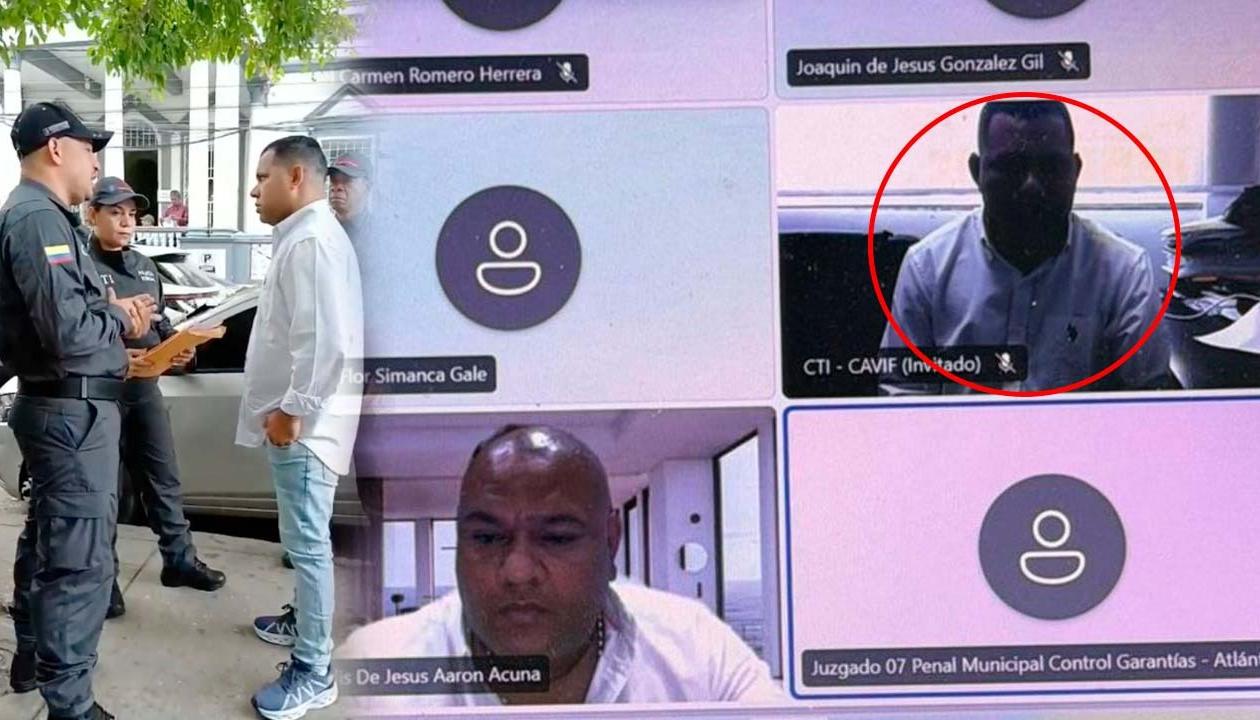 El concejal Alexis Castillo cuando le hicieron la captura y durante la audiencia. 