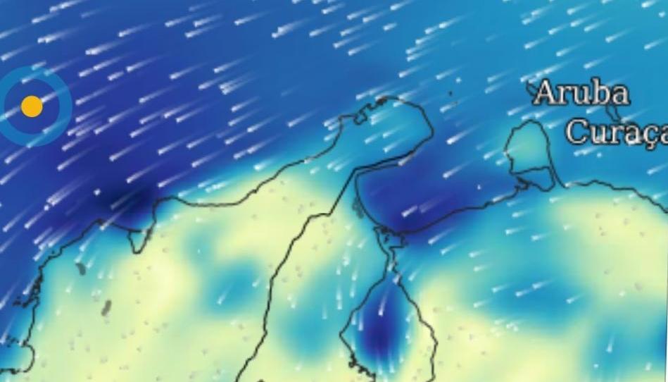 Condición  meteomarina esta noche en el Caribe