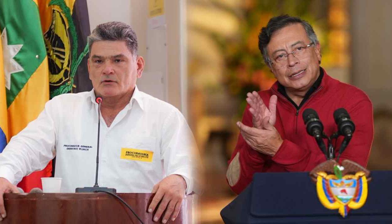 El Procurador Gregorio Eljach y el Presidente Petro.