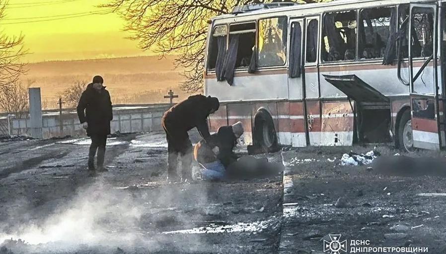 Escena del ataque en  Pavlograd