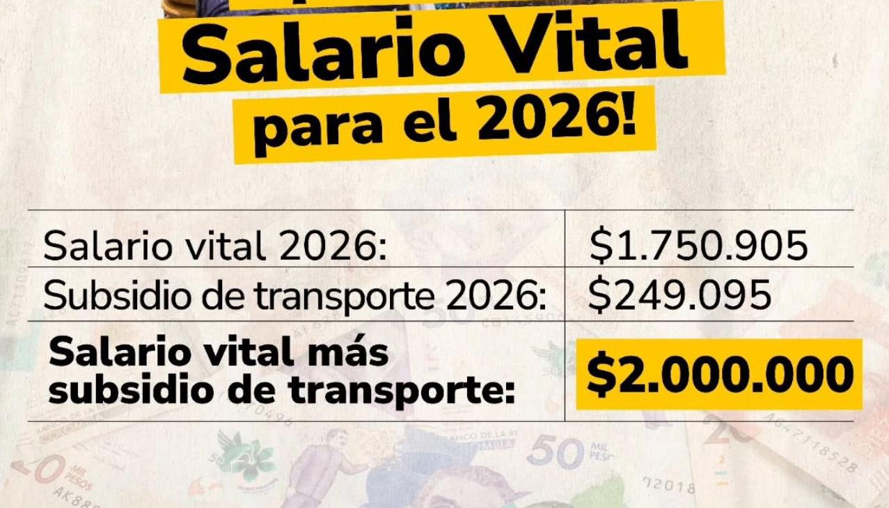 Imagen del aumento del salario mínimo vital.