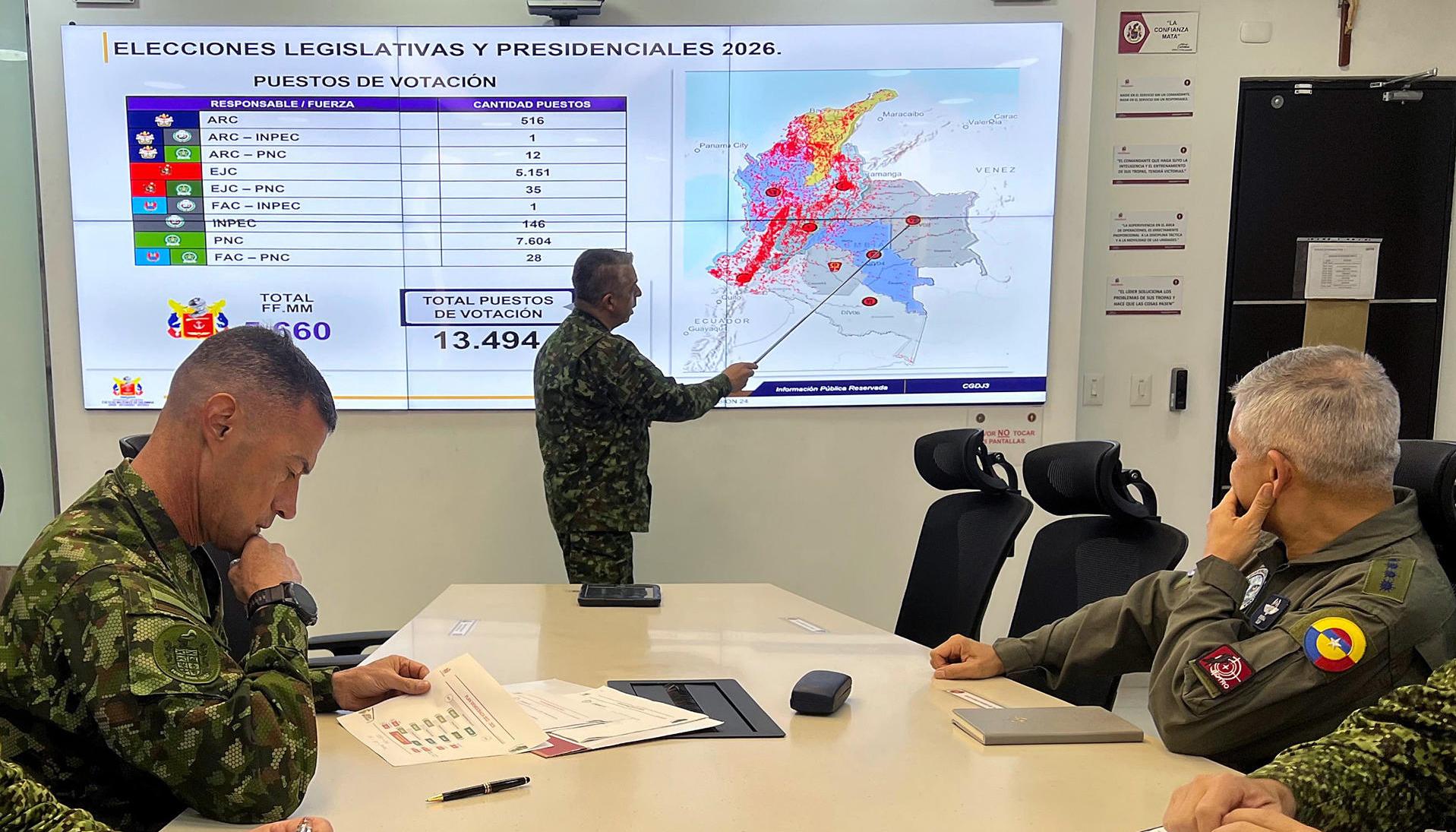 Reunión de los altos mandos militares ultimando detalles para Plan Democracia de este 8 de marzo. 