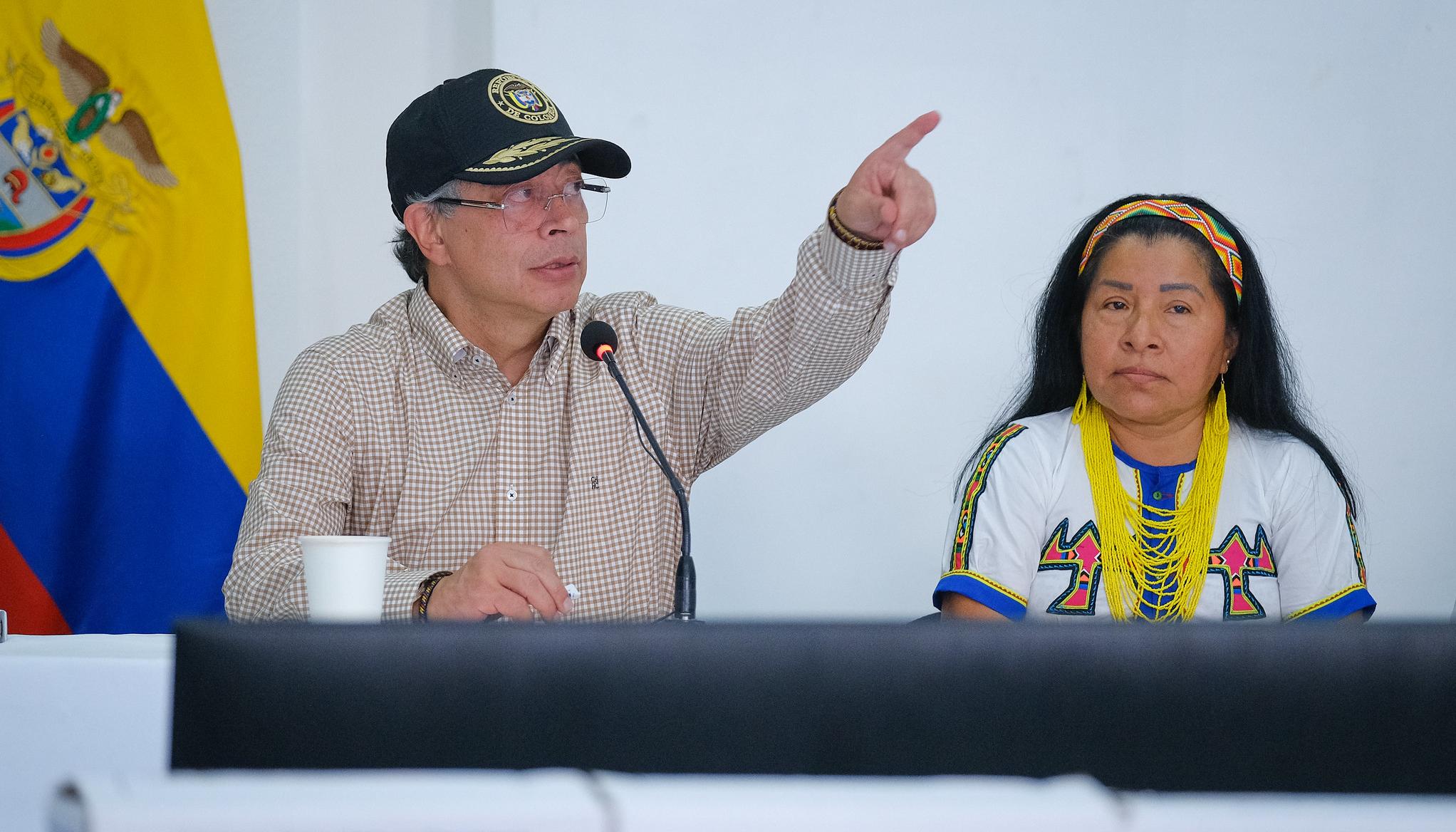 El Presidente Gustavo Petro en el consejo de ministros en Montería. 