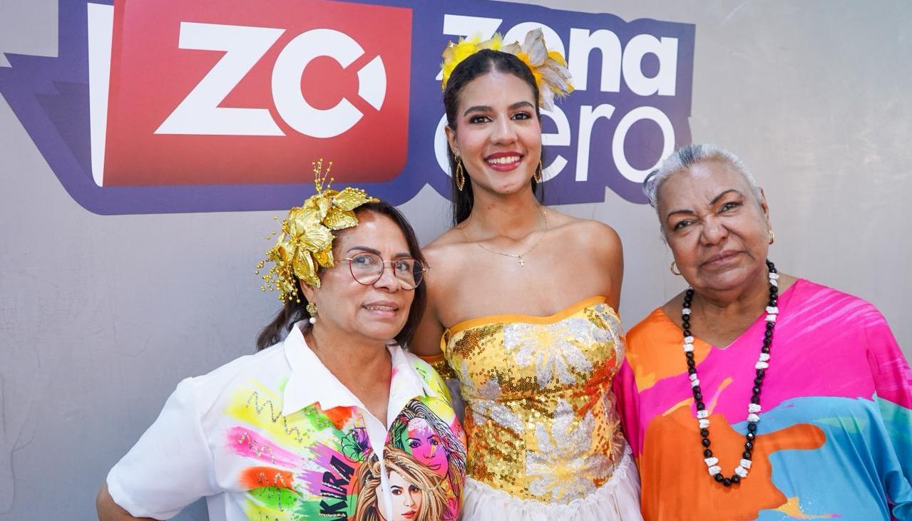 Lucy Ponce, directora Ejecutiva; Reina María Paula Granados; y Faride Osorio, presidenta Nativos de Macondo.