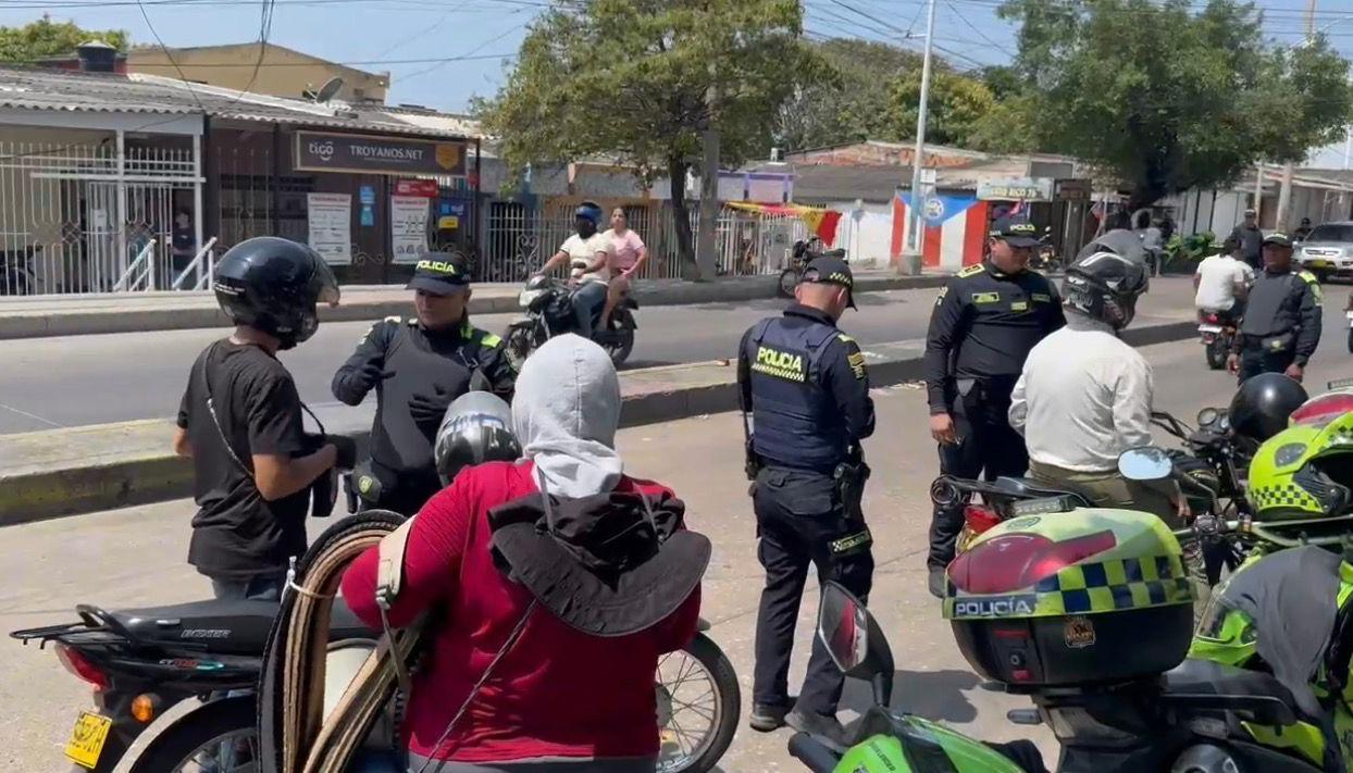 Operativo de control de la Policía.