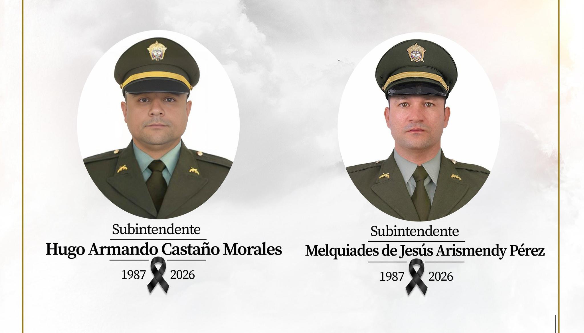 Los uniformados de la policía asesinados.