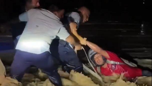 Momento del rescate.