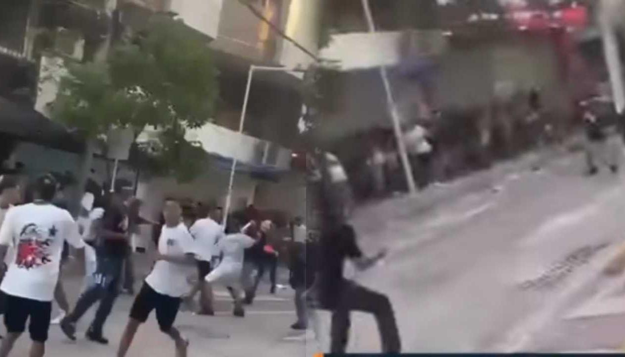 Enfrentamiento a piedra en Santa Marta.