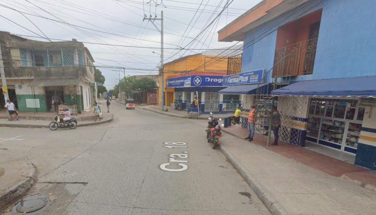 Carrera 18 con calle 55, donde ocurrió el segundo crimen esta tarde en Villa Katanga. 