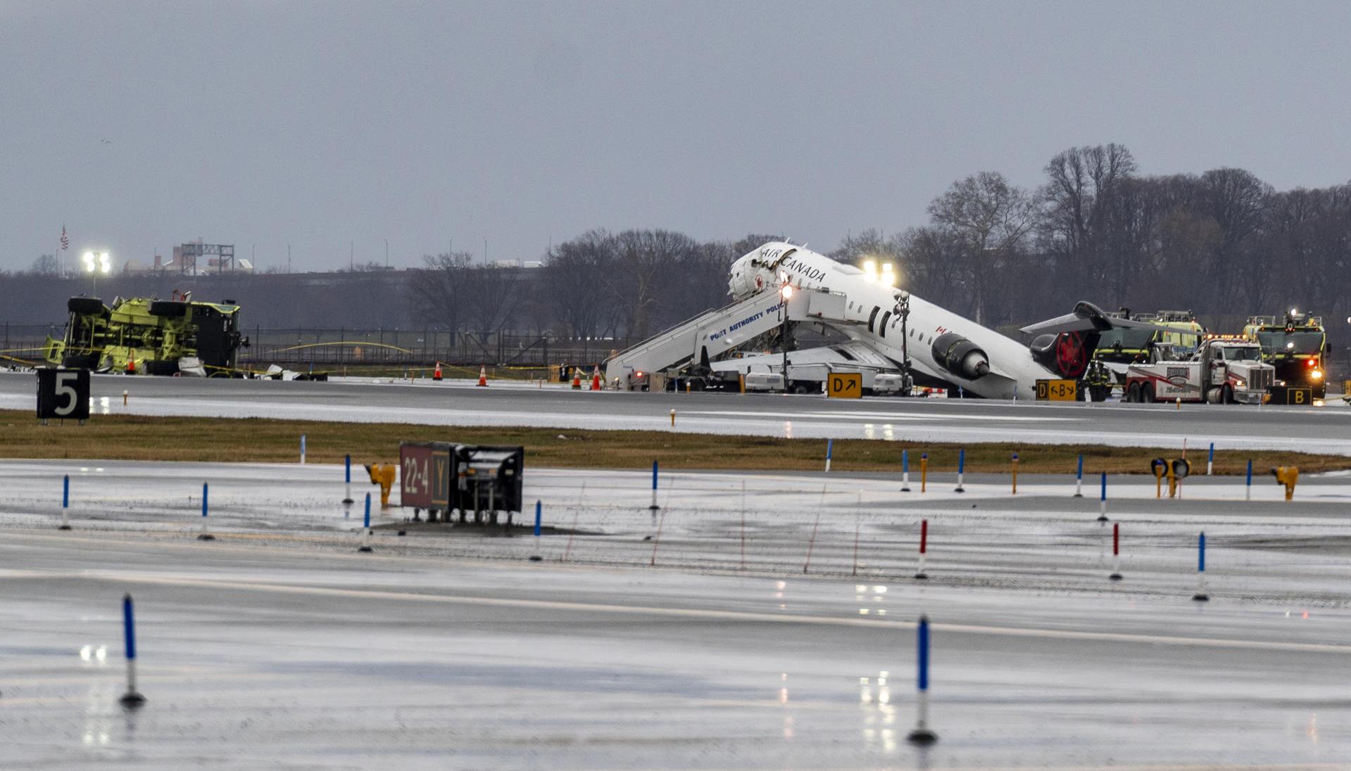 Así terminó el avión de Air Canada.