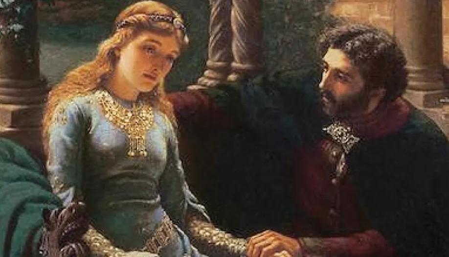 Abaelard y su alumna Heloisa, cuadro del pintor Edmund Blair Leighton de 1882