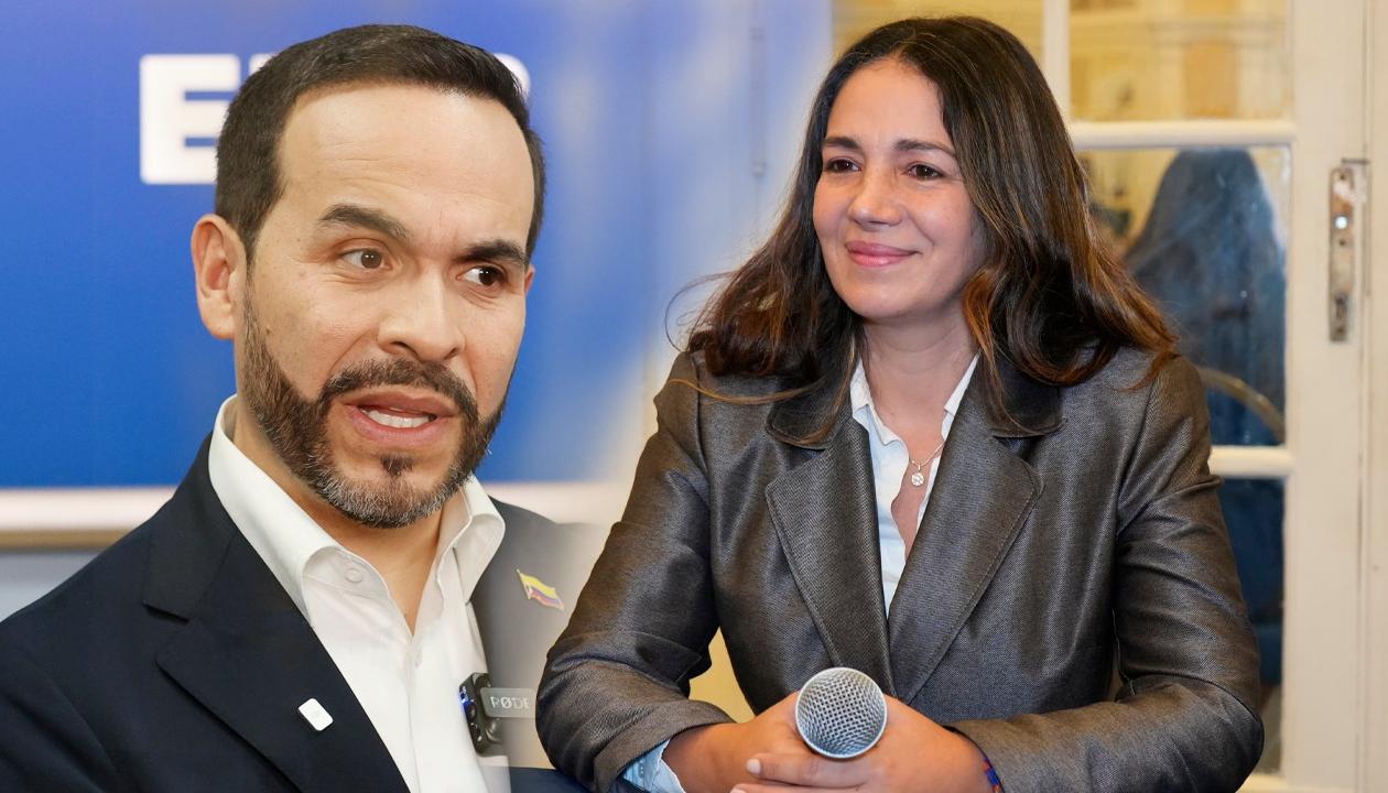 Los candidatos Abelardo De La Espriella y Sondra Macollins.