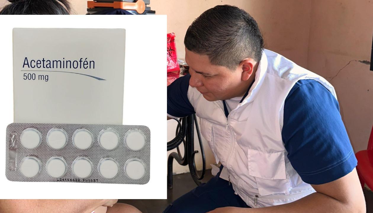 Imagen de referencia y un médico en atención.