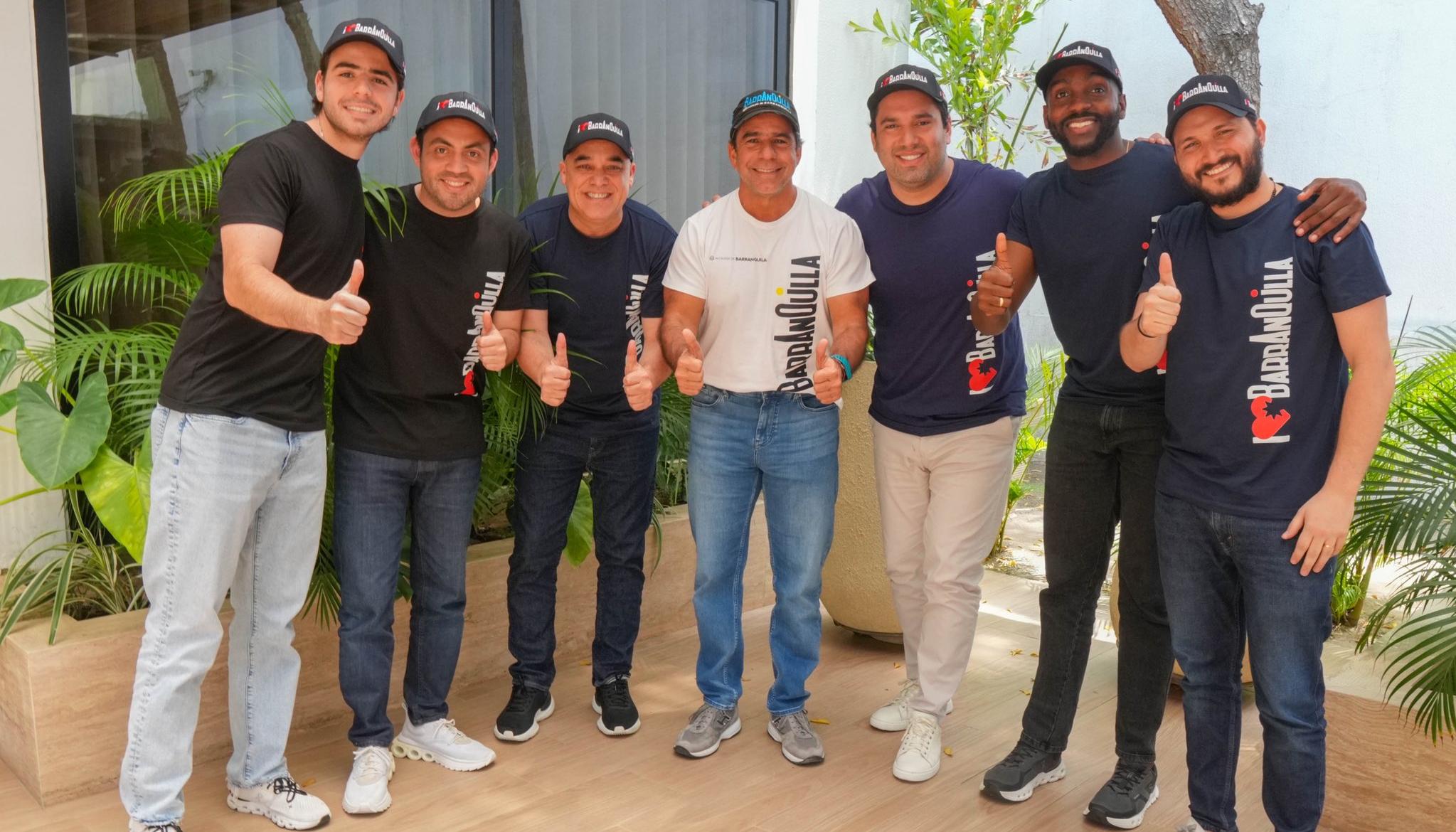 Alejandro Char Jr., Welfran Mendoza, Gonzalo Baute, Alejandro Char, Selmen Arana, Estefanel Gutiérrez y Samir Radi.