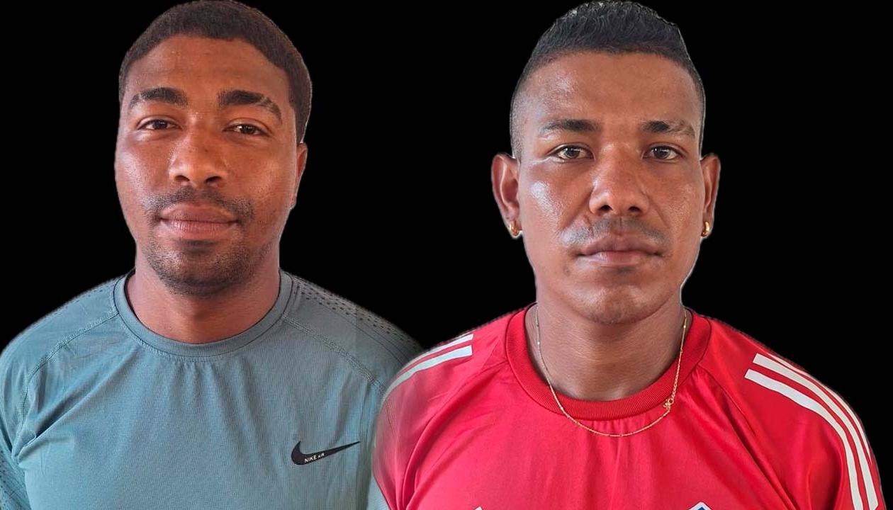 Los dos capturados por parte del Gaula de la Policía. 