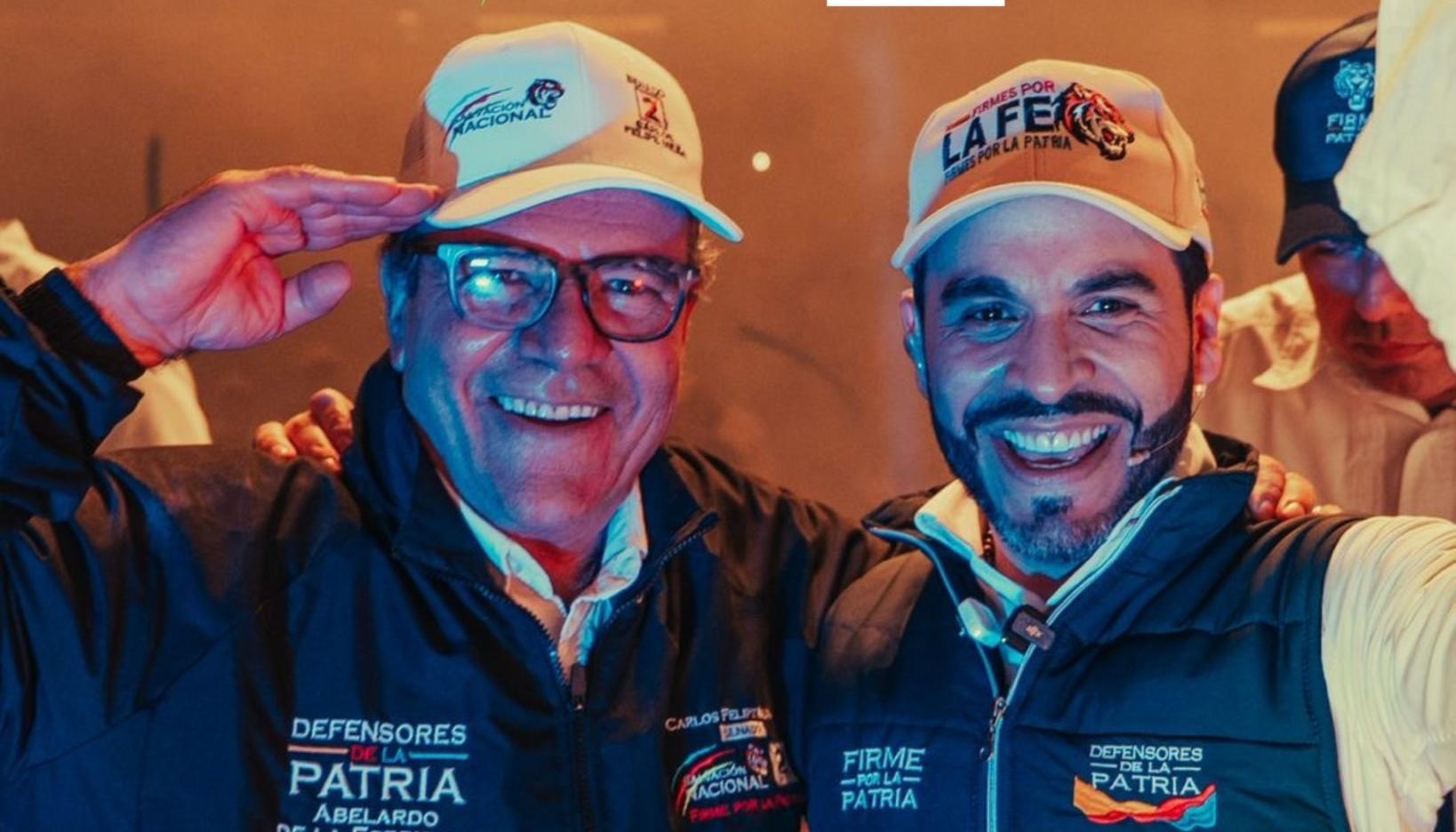 El candidato al senado Carlos Felipe Mejía y el precandidato presidencial Abelardo De La Espriella.  