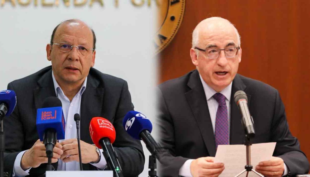El ministro de Hacienda, Germán Ávila, y el gerente del Banco de la República, Leonardo Villar.