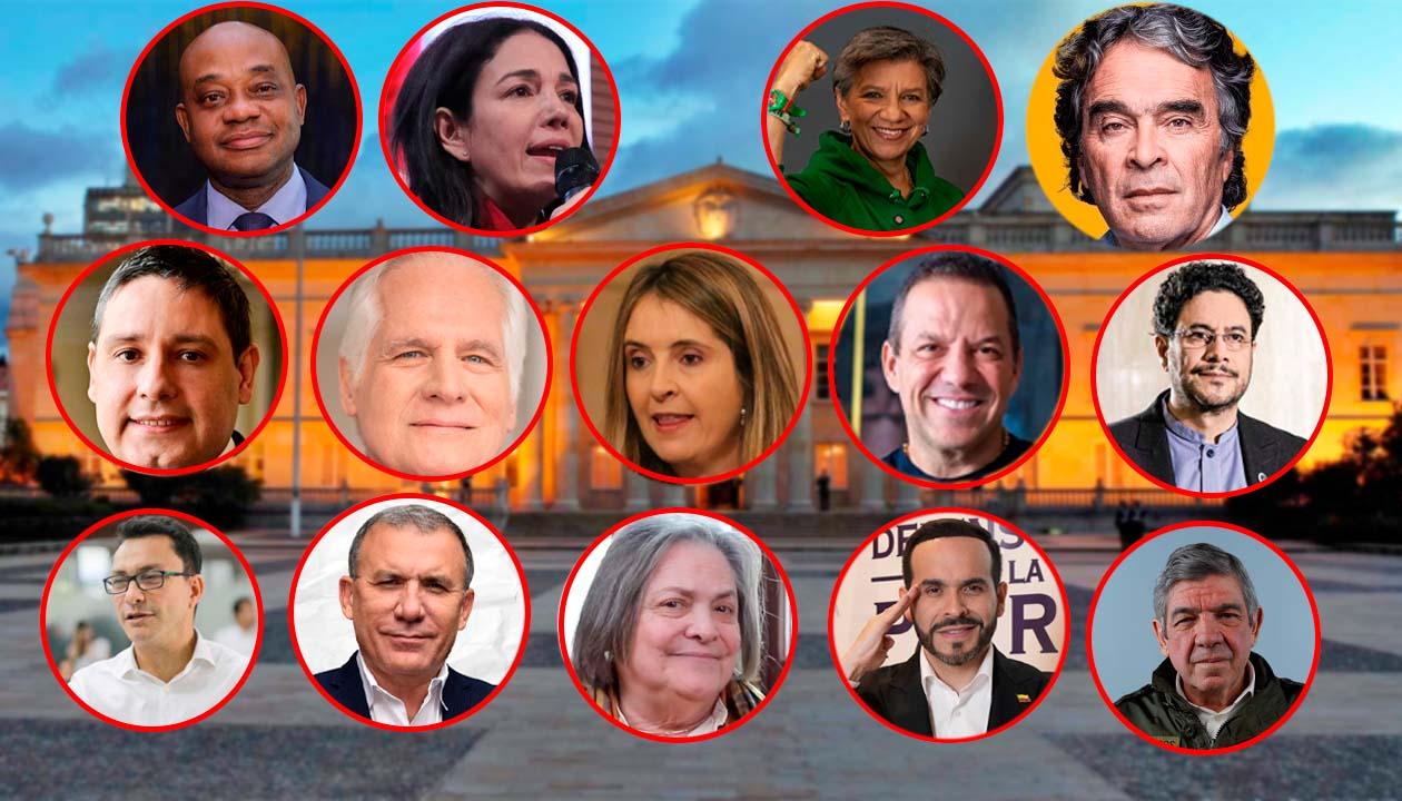 Los 14 candidatos a la Presidencia de la República.