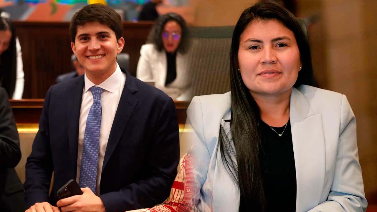 Los congresistas Wadith Alberto Manzur y  Karen Astrith Manrique.