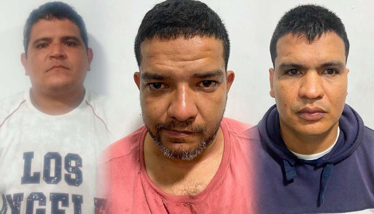 Los tres reclusos que se fugaron.