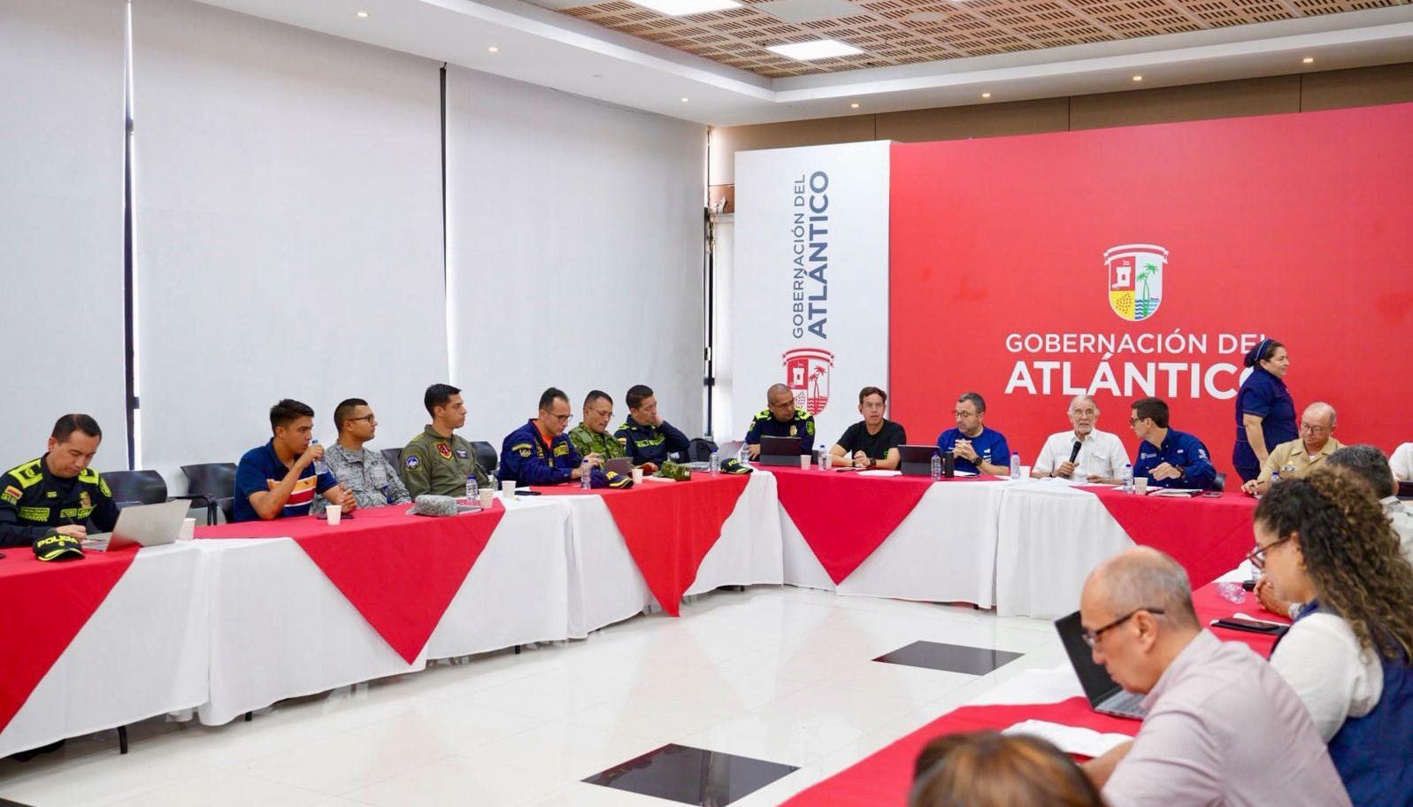 Consejo de seguridad realizado esta martes en la Gobernación del Atlántico. 