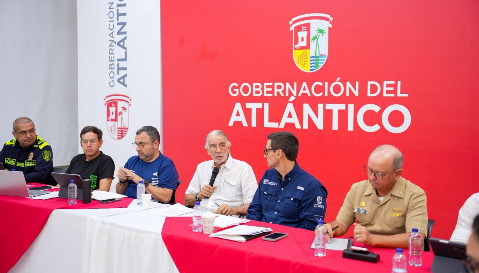 Eduardo Verano, Gobernador del Atlántico, en el consejo de seguridad de este martes. 