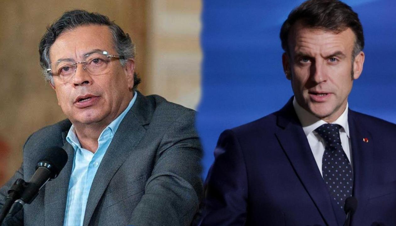 Gustavo Petro y Emmanuel Macron.