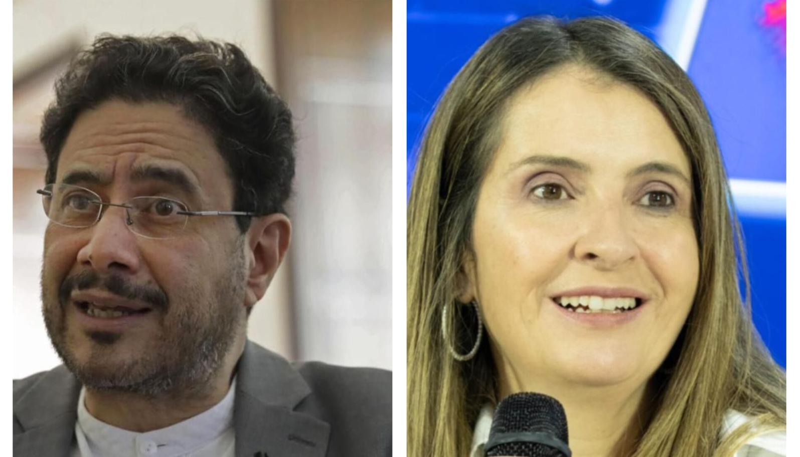 Candidatos a la presidencia Iván Cepeda - Paloma Valencia. 