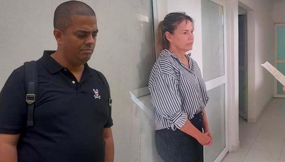 Abraham Muñoz Guerra y Margarita Viviana Bula Trujillo cuando eran capturados por la Dijin.