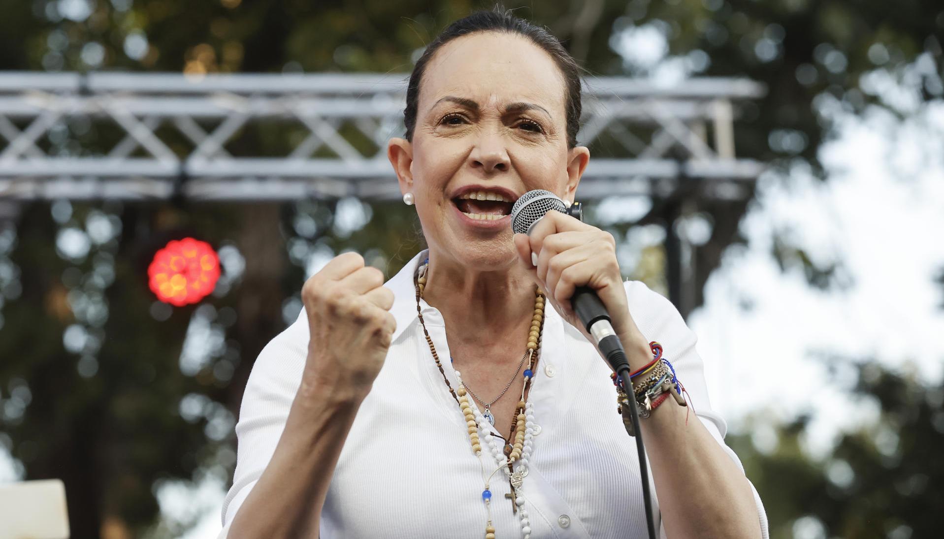 Opositora venezolana y nobel de la paz María Corina Machado.