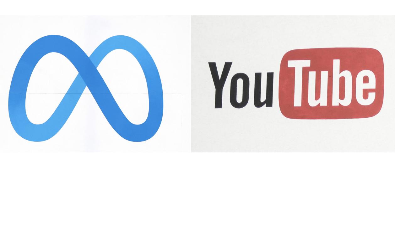 Los logos de Meta y Youtube.