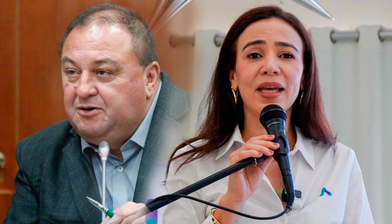 Los exinterventores Nelson Vásquez y Diana Bustamante.