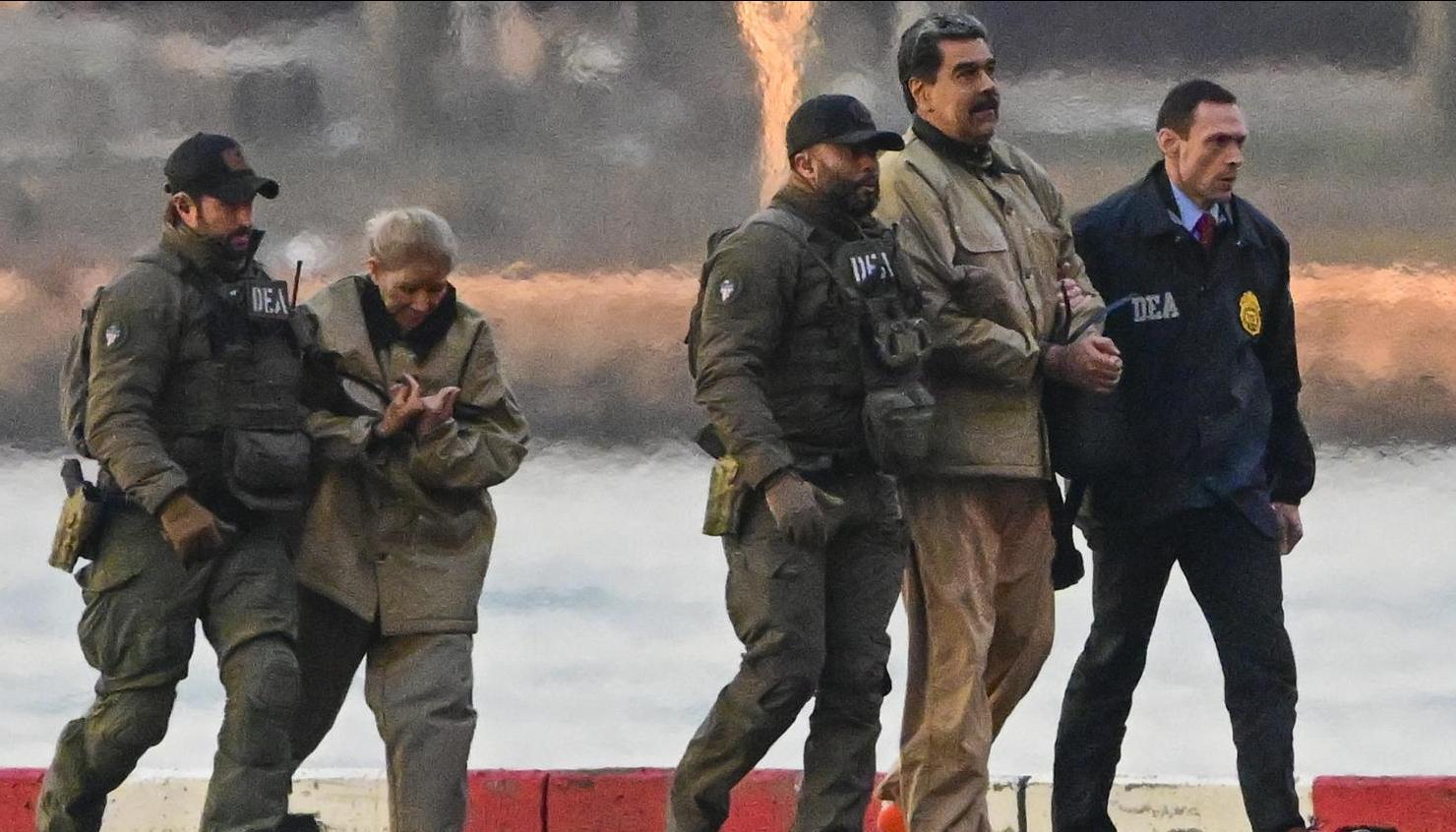 Nicolás Maduro y su esposa tras llegar a Nueva York en enero pasado. 