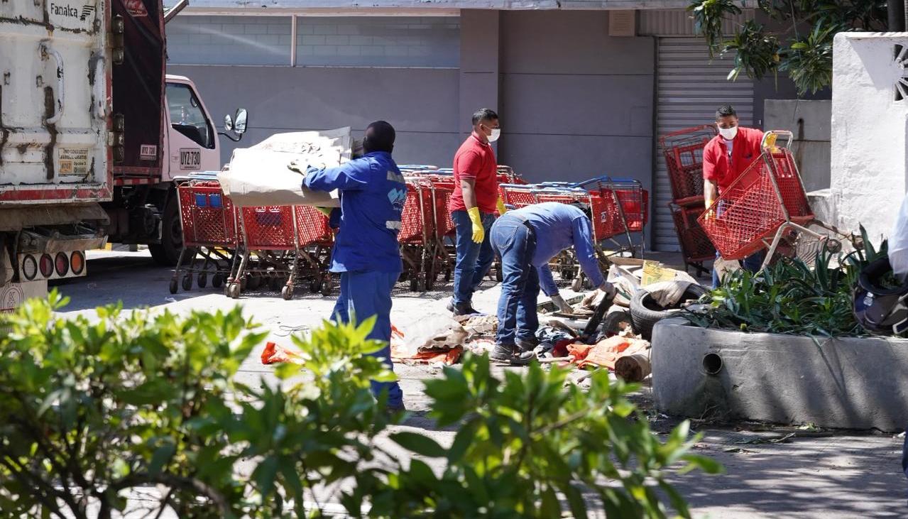 Los carritos de compra sacados.