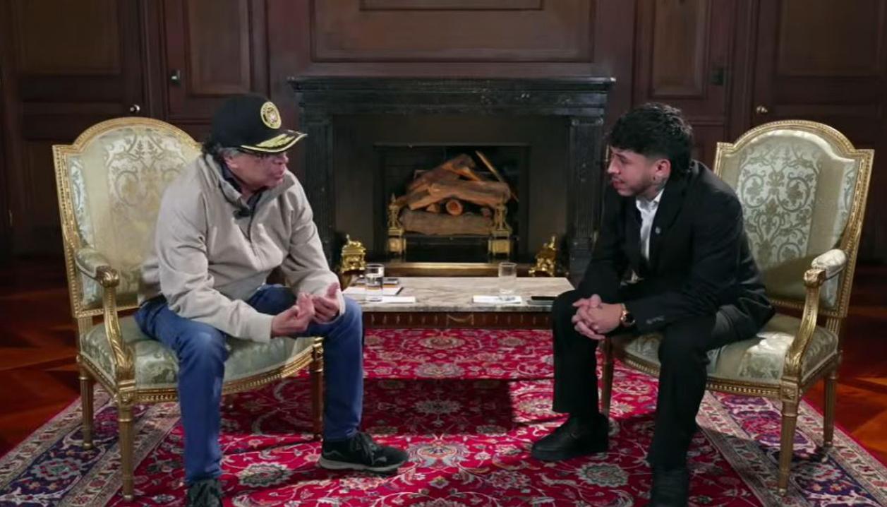 El Presidente Gustavo Petro y Luis Fernando Villa Álvarez, conocido como Westcol.