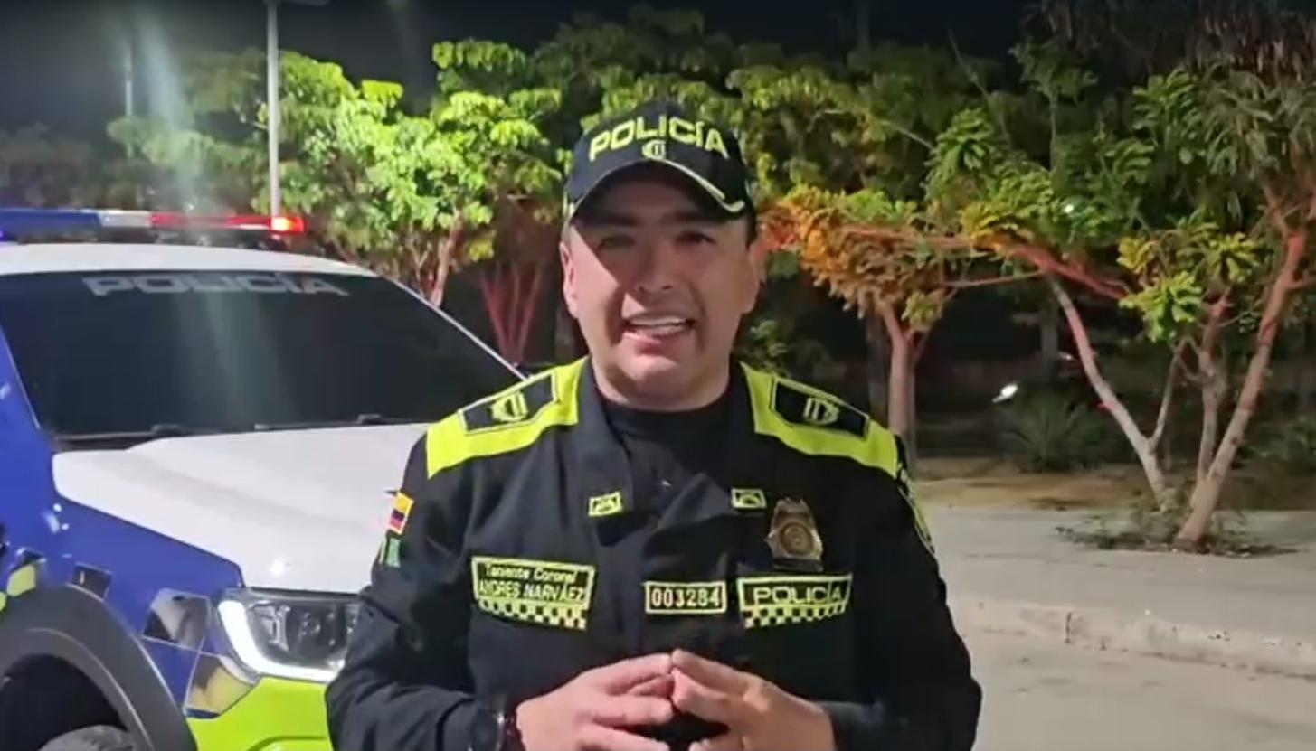 Teniente Coronel Andrés Narváez Solarte Comandante Operativo de la Policía Metropolitana de Barranquilla.
