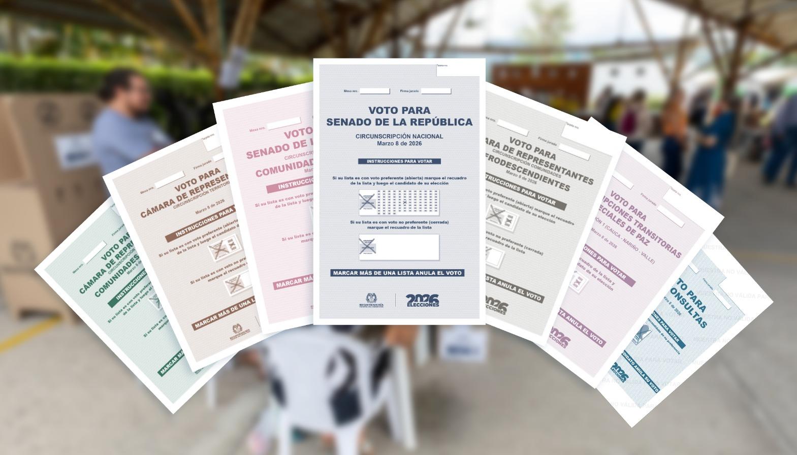 Tarjetas electorales.