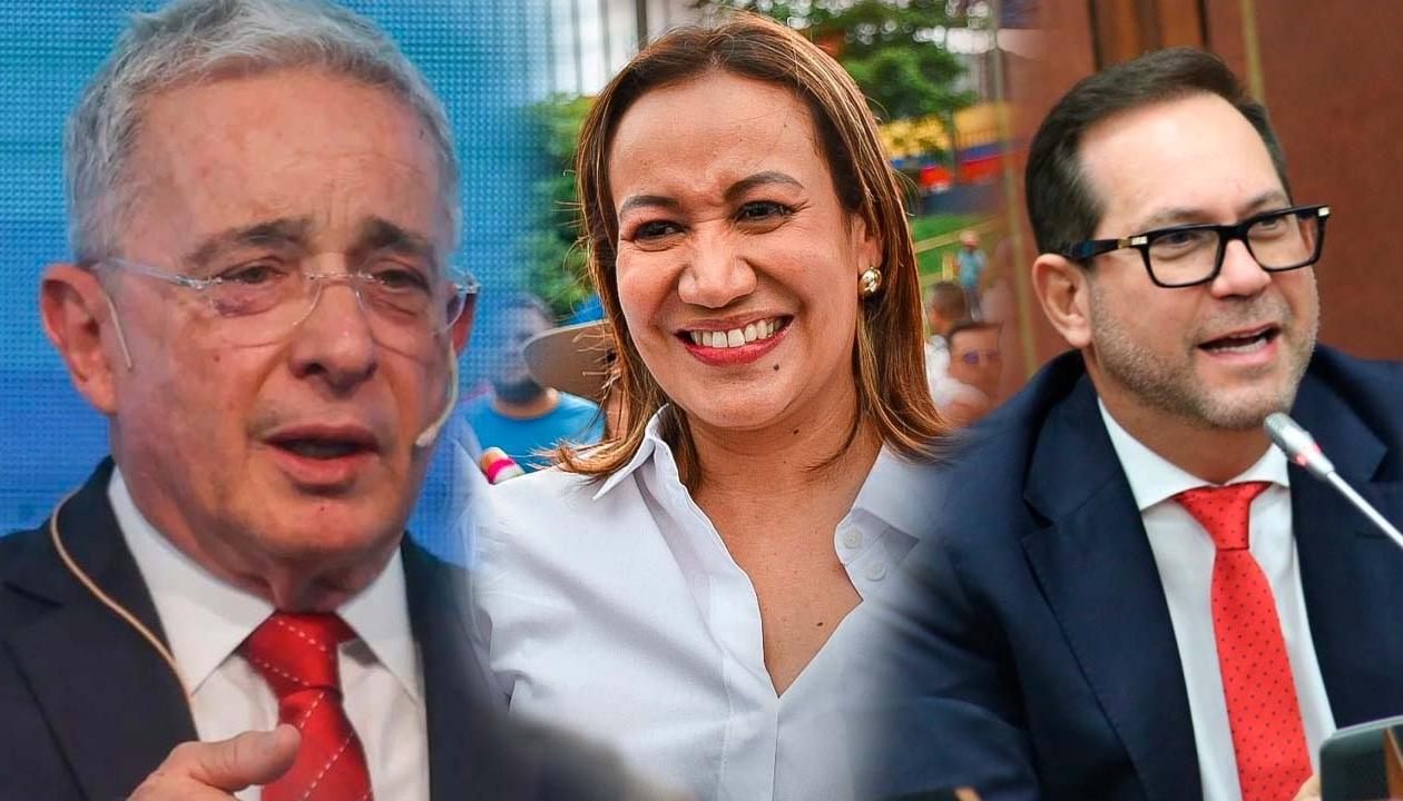 Álvaro Uribe Vélez, Carolina Corcho y Lidio García.